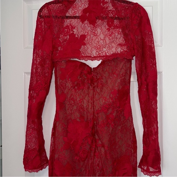 House of CB Lucienne Lace Maxi Dress in Red - Picture 6 of 7